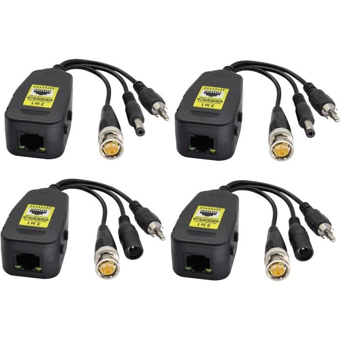 4 Pairs Video Balun RJ45 To BNC Transceiver For 4K Cameras | HD-CVI/TVI/AHD/SDI | Ultrapoe CT-VBHD-VP4K