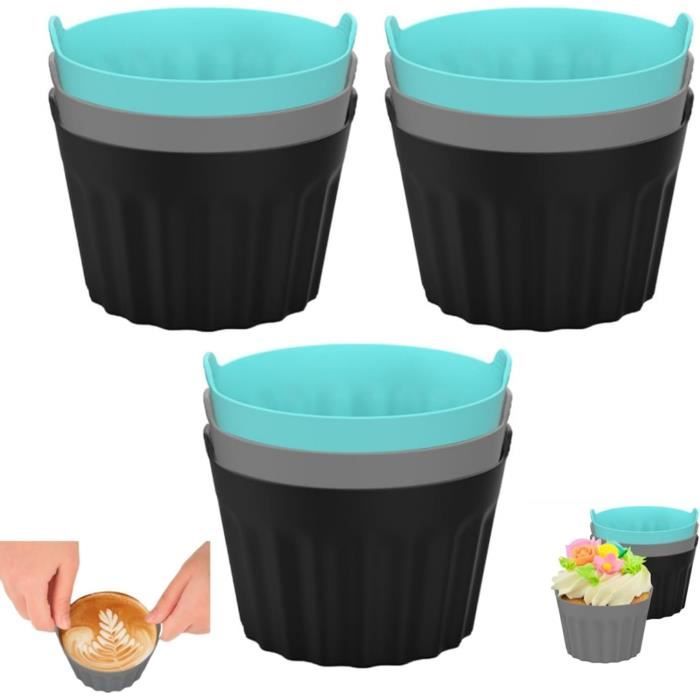 Coolinato Lot De 5 Moules à Tarte En Silicone Gris – 1 Grand 31 Cm + 4 Petits 12 Cm – Parfaits Pour Tartes, Quiches, Gâteaux Et Recettes Incluses