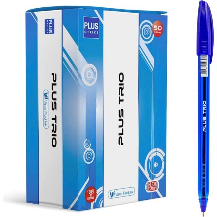 50 Stylos Bille Dohe 1.0mm Noir - Stylos à Encre Huile Corps Transparent