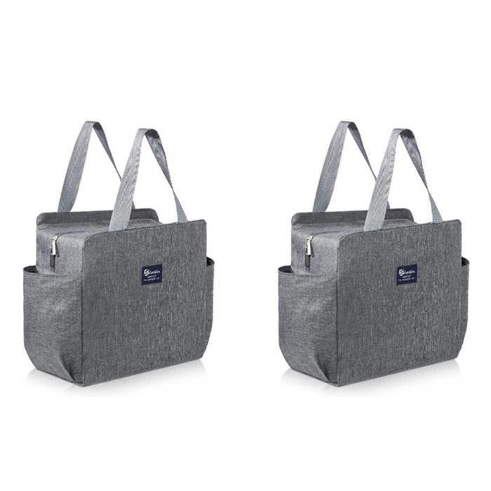 Sac Thermique étanche Pour Paddleboard - Boîte De Rangement Nourriture, 30x20x7 Cm, Nylon Noir, Avec Poches Organisateur - 6