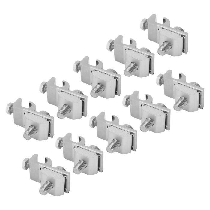 4 Clips De Fixation Pour Panneaux Solaires - Support En T Aluminium 30 Mm, Avec Vis Et écrous
