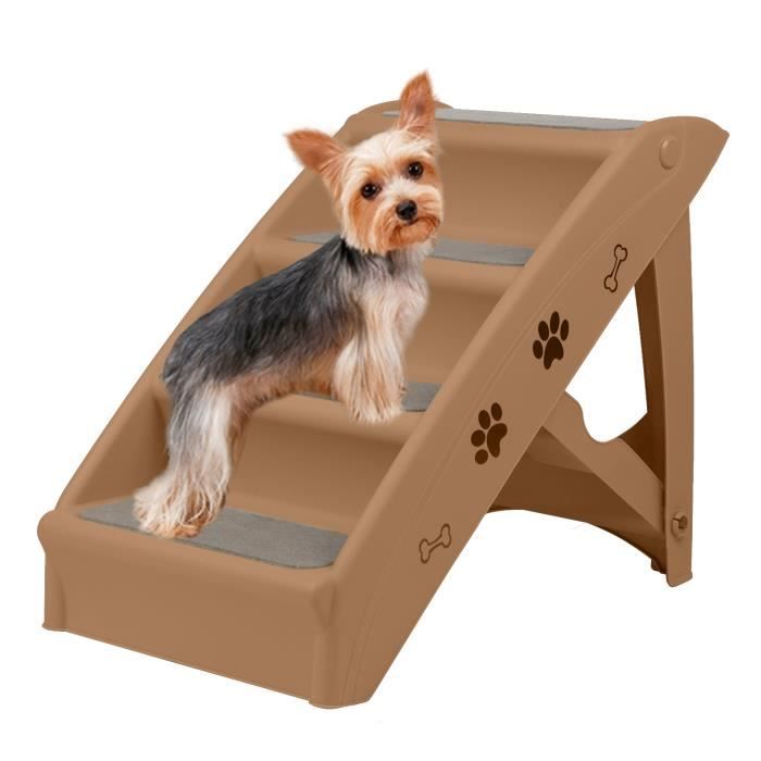 Comparer les prix de Escalier pliable pour chien, escalier pour animaux de compagnie, aide à l'escalade, escalier antidérapant pour chat SUUSOLNY