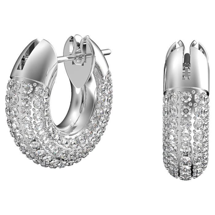Boucles d'Oreilles femme - SWAROVSKI - Créoles Swarovski Dextera - Couleur de la matière:Blanc