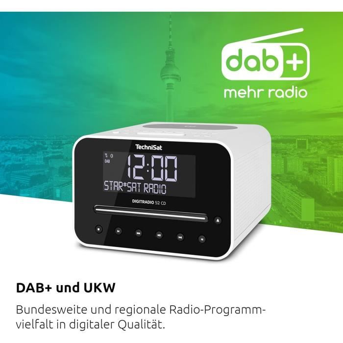 TechniSat DIGITRADIO 52 CD Stereo Radio r veil DAB Avec Deux Alarmes technisat-digitradio-52-cd-stereo-radio-r-veil-dab-avec-deux-alarmes