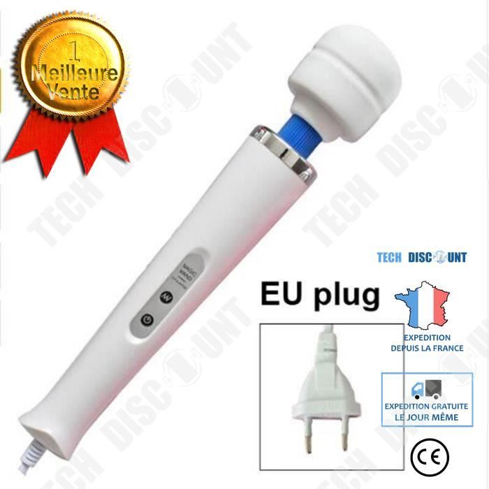TD® Vibromasseur blanc en baguette 10 vibrations massage vibration