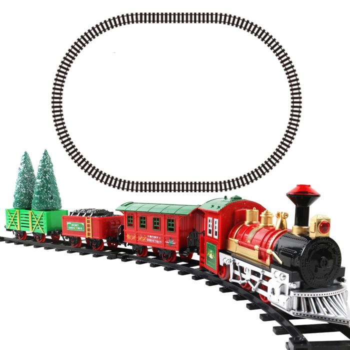 Voiture de piste électrique cadeau de train de Noël garçons et filles avec des lumières jouet voiture jouet pour enfants