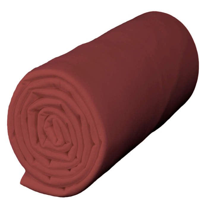 Drap housse jersey terre de sienne bonnet 30 cm 160x190 - Rouge terracotta - Terre de Nuit