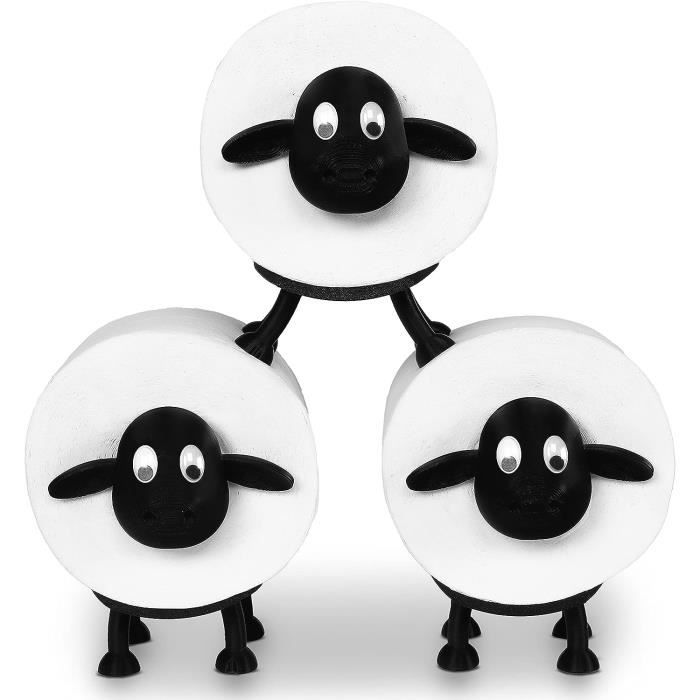 Porte-rouleau De Papier Toilette En Forme De Mouton Noir, Sur Pied, Décoration De Salle De Bain, Porte-rouleau De Papier Toilette En Forme De Mouton Noir Pour Salle De Bain