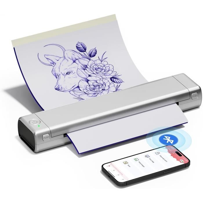 Imprimante Portable A4 Imprimante Bluetooth Thermique Mini Imprimante Sans Encre[J50