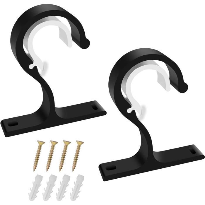 Support Tringle Rideau Plafond - 4 Pièces Alliage Aluminium - Pour Tringles 26-32mm