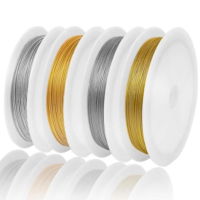 4 Pièces 90M-98Yard Fil De Cuivre,0.45Mm 0.8Mm Fil De Fer Souple,Fil De ...