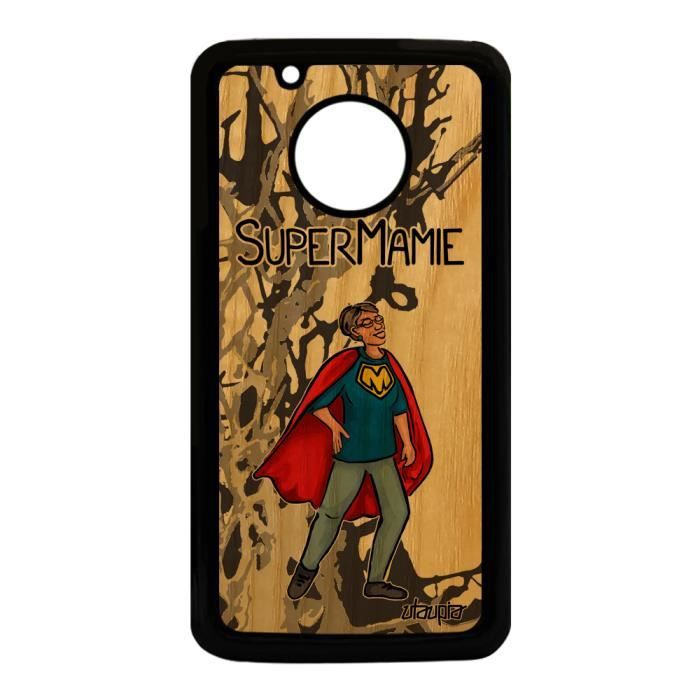 Coque Silicone Pour Moto G5 Bois Super Mamie Texte Rigide Famille Case Humour Bebe Gris Heros Dessin Comique Grand Mere De Motorola Cdiscount Telephonie