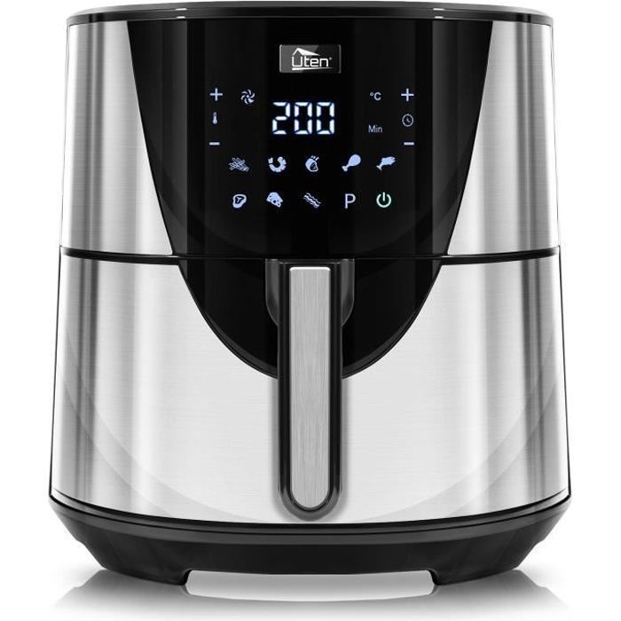 Friteuse à Air Chaud 7.5L - Uten - Friteuse Sans Huile Électrique - Air Fryer 1700W - Écran Tactile - avec 8 Programmes - Uten