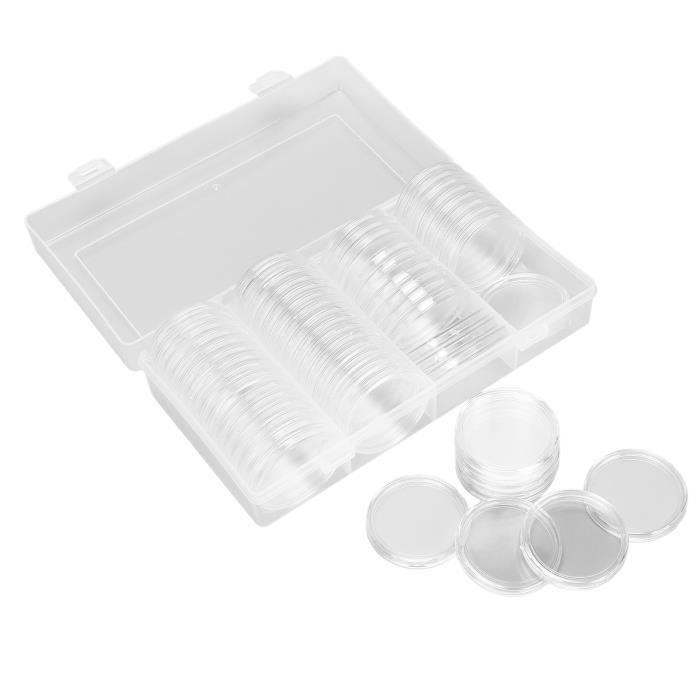 Boîtes De Rangement Pour Pièces De Monnaie 41 Mm - Lot De 60, Plastique Transparent, Pour Collectionneurs