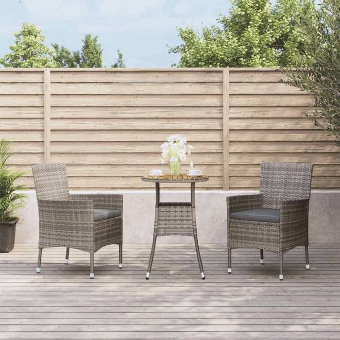 vidaXL Ensemble de bistro de jardin 3 pcs Poly rotin