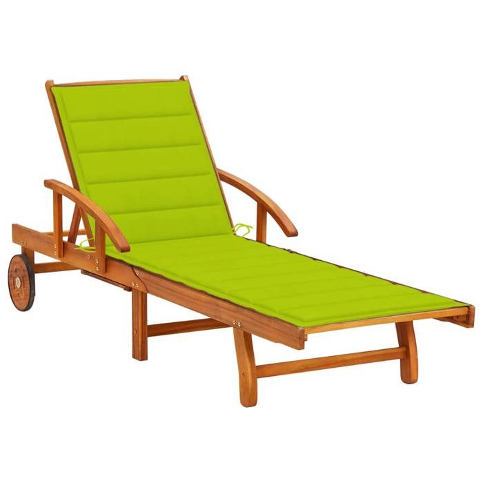 vidaXL Chaise Longue de Jardin avec Coussin Bois d'acacia - vue 3