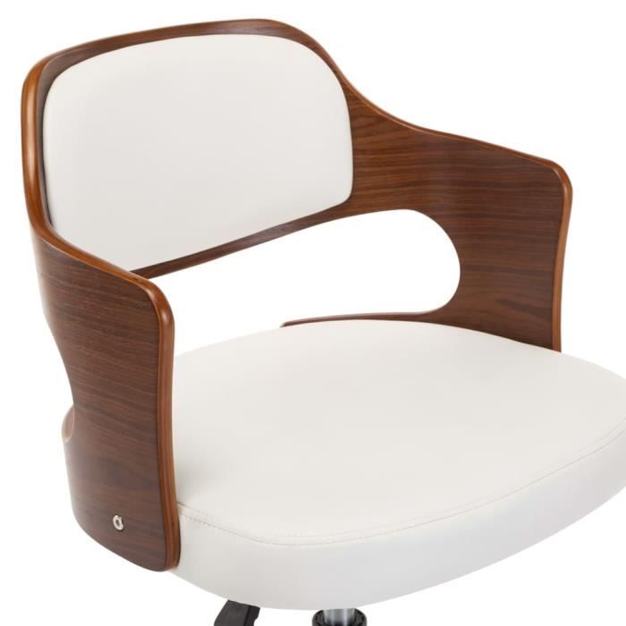 Fauteuil De Bureau Pivotant En Bois Courbé Et Similicuir - Marque VidaXL - Neuf - Pour Salon/bureau