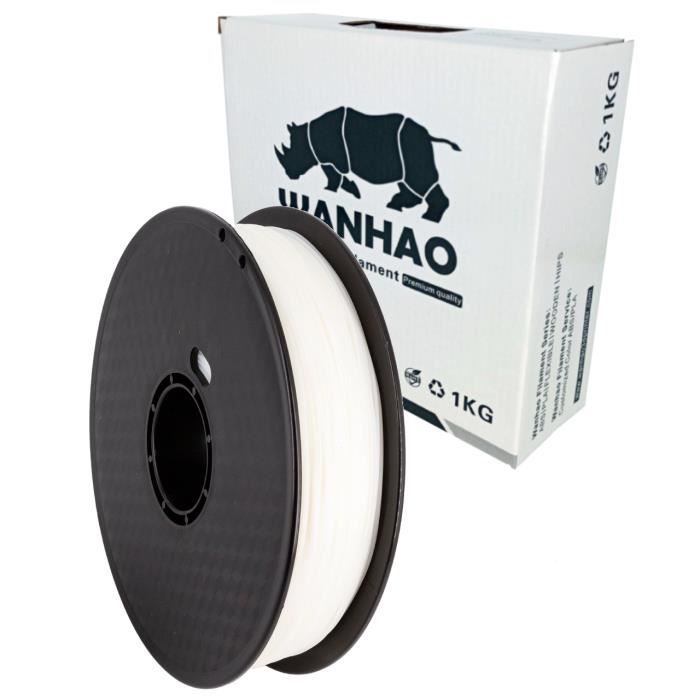 Filament PLA Premium Wanhao Blanc Translucide 1kg, 1.75mm pour