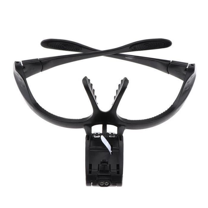Loupe Serre-Tête Avec Lumière Led, Loupe Mains Libres Avec 2 Lumières