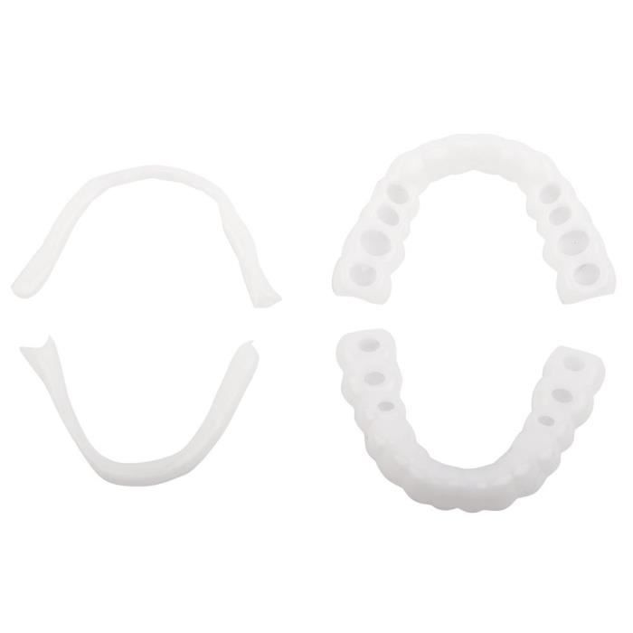 Zerodis faux couvre-dents Ensemble de blanchiment temporaire de couverture de fausses dents en gel de silice