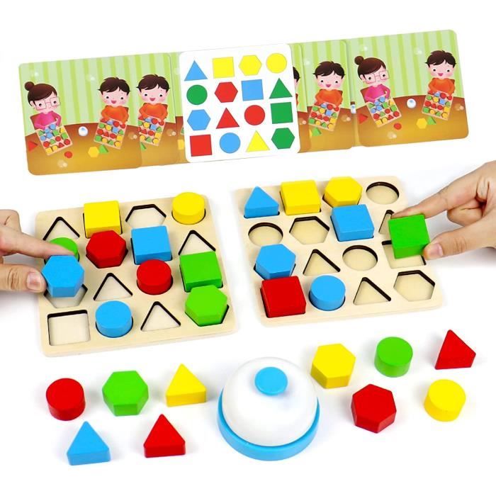 Jeu Montessori Tri Formes Et Animaux En Bois - 10 Formes, 10 Animaux, 12 Bâtons - Pour 3-6 Ans - 2