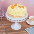 Plateau à gâteau vintage avec pied, présentoir à cupcakes, plateau en métal pour tartes, desserts en blanc, décoration de mariage-1