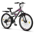 Licorne Bike Vélo VTT 26" Premium Vélo [26, Anthracite/Rose]-1