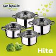 SAN IGNACIO Hita batterie de cuisine à induction 8 pièces en acier inoxydable avec cafetière 6 tasses en acier inoxydable Cuivre-1