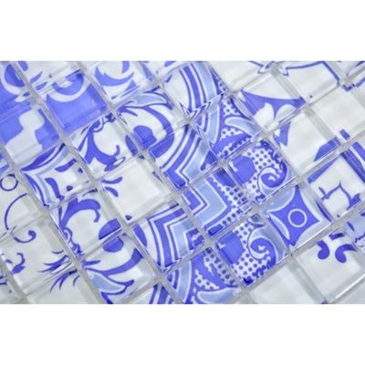 Carrelage de mosaïque en céramique - Style rétro - Bleu et blanc