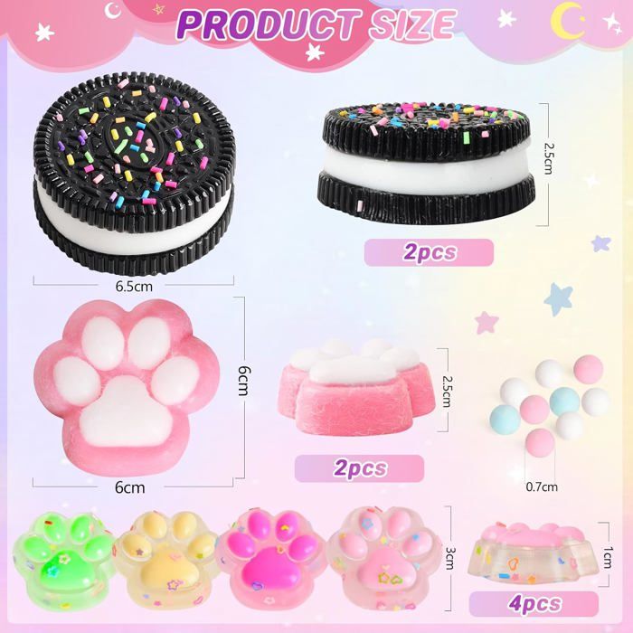 Balle Anti-stress Lot De 3 Jouets Anti-stress Oreo Squishy Pour Enfants Et Adultes Anti Stress