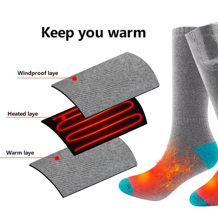 Chaussettes chauffantes électriques hiver chaussette chauffante
