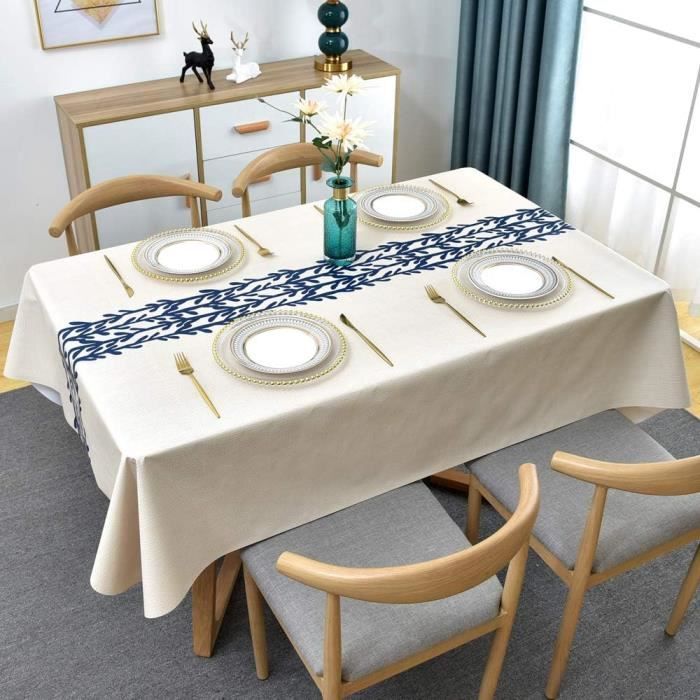 Nappe Rectangulaire En Plastique PVC Imperméable Pour Tables Rectangulaires, 137,2 X 218,4 Cm, Pour Pique-nique, Fête