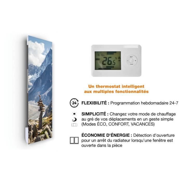 Sèche-serviette électrique - CARRERA - 500W - Noir - Programmable -  Thermostat électronique - Cdiscount Bricolage