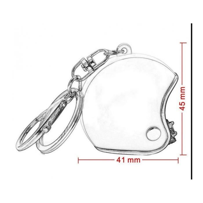 Porte-clés Casque De Moto Chromé – Avec Chaîne, Visière Rabattable, Dimensions 24x16x18 Mm