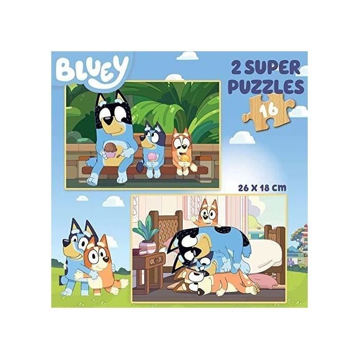 Puzzle en bois Bluey - EDUCA - 16 pièces - Thème dessins animés et BD ...