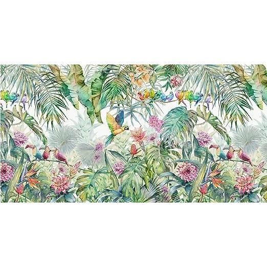 Papier Peint Panoramique Jungle Soie, 300 x 210 cm, Poster Mural ...