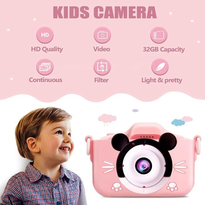 Appareil Photo Enfant - JKEVOW - Jkevow 1080P HD Appareil Pgoto Enfant avec  32GB SD Carte - Rose - Fille - Pile - Cdiscount Jeux - Jouets