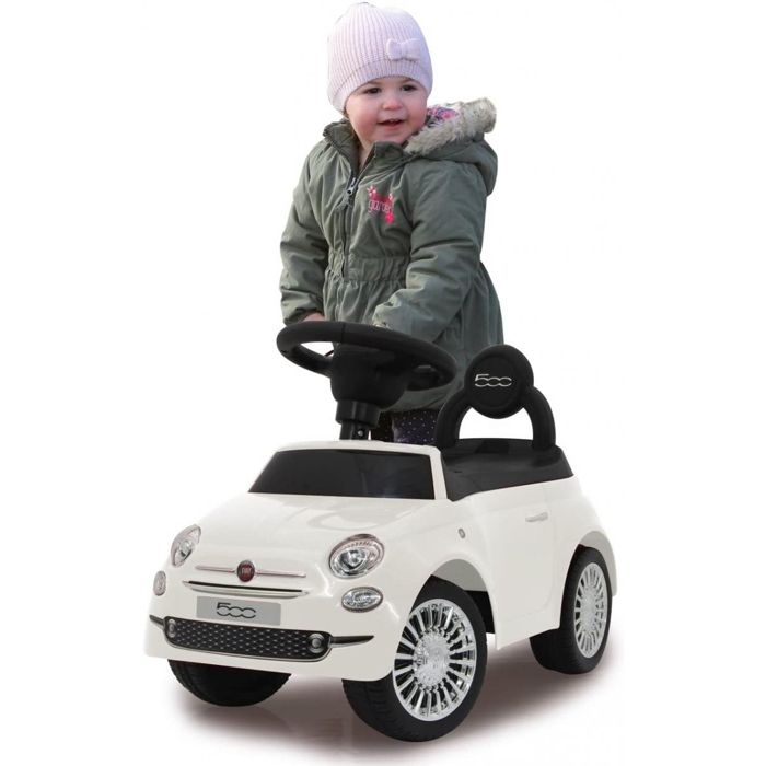 Jamara Push-Car Fiat 500 Blanc – Voiture à Pousser Sous Licence Officielle, Avec Sons Et Klaxon, Dès 3 Ans
