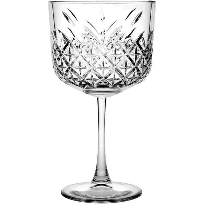 Lot De 6 Verres à Pied Pasabahce Timeless 51648 - Aspect Cristal Vintage Pour Cocktail, Vin, Dessert - 15,1 Cm