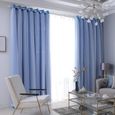 1pc rideau évidé mode occultant élégant de fenêtre pour la maison salon chambre - bleu (250x100cm,  RIDEAU - DOUBLE RIDEAUX-2