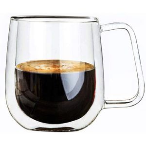 Creano Lot De 6 Verres Expresso Double Paroi 100 Ml Avec Anse - Effet Flottant Thermique Élégant