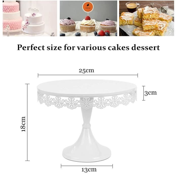 HURRISE Présentoir à gâteau Ensemble de 3 Supports à Gâteau Ronds en Fer  pour Dessert, Cupcake, Pâtisserie, Bonbons, Plaque - Cdiscount Maison