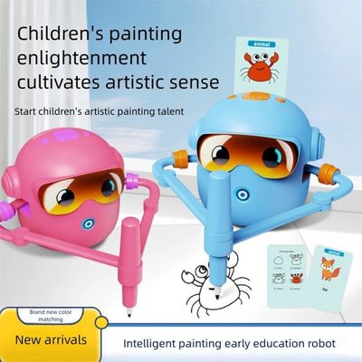 Robot Dessinateur Elprico – Interactif Avec 100 Cartes – Éducatif – Dès 5 Ans – Bleu