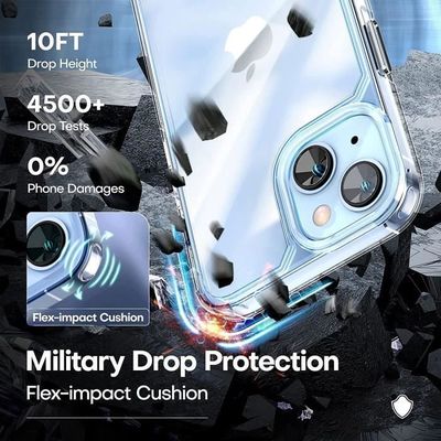 Coque IPhone 14 Transparente + 2 Verres Trempés - Protection Complète - Slim Et Anti-chocs