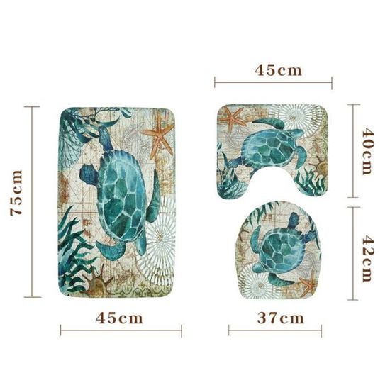 Tapis Rond Tortue De Mer 80 Cm – Thème Océan, Doux Et Antidérapant, Lavable En Machine, Pour Salon, Chambre, Entrée - 3