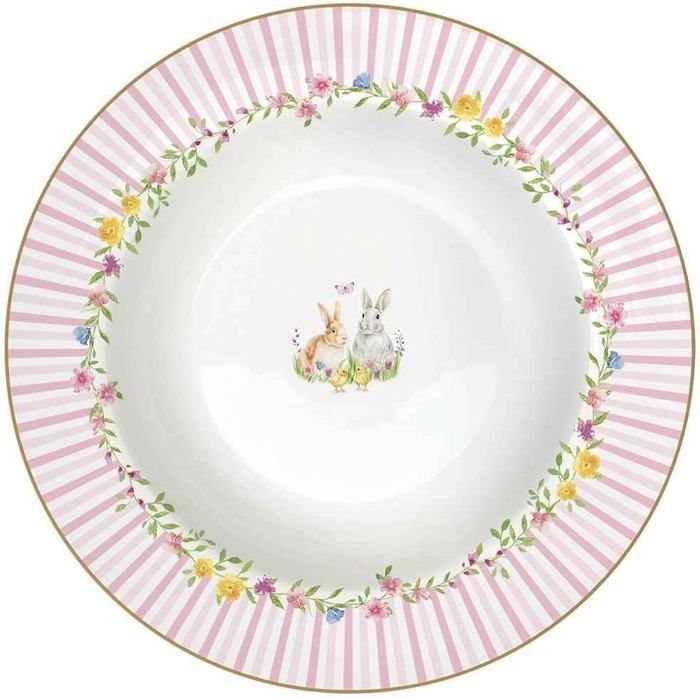 Lot De 6 Tasses à Café De Pâques En Porcelaine Avec Soucoupe 100ml - Frohe Ostern Shabby Chic Multicolore