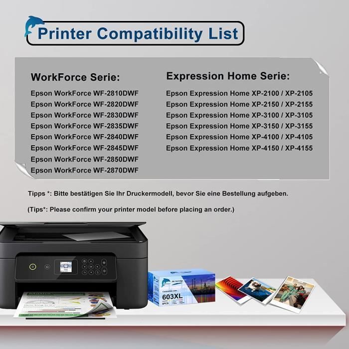 Cartouche 603XL Compatible avec Cartouches Encre Epson 603 603 XL, pour  Expression Home XP-2100 XP