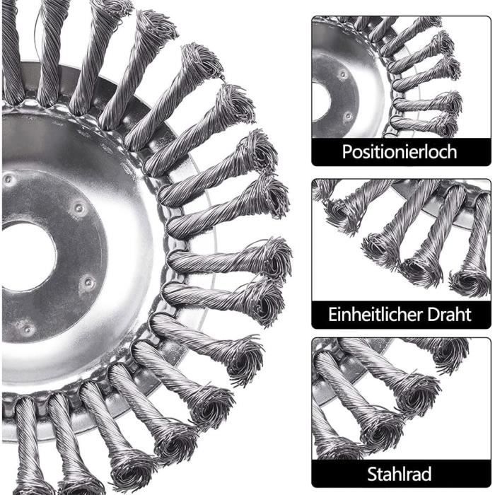 Brosse Métallique Pour Débroussailleuse - Tête De Désherbage 6 Et 8 Pouces Avec Kit Montage