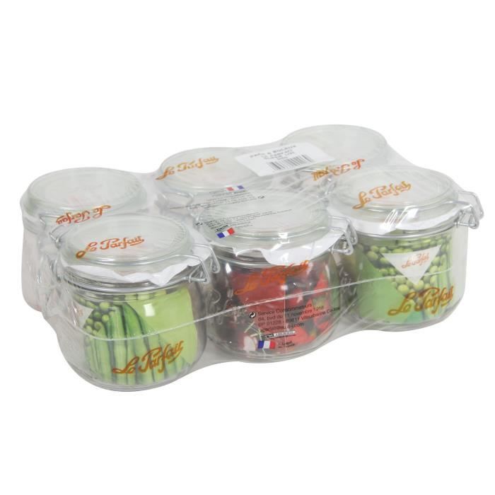 Lot De 6 Bocaux En Verre Dont 4 Le Parfait – Idéal Pour Conserve Foie Gras Et Terrine