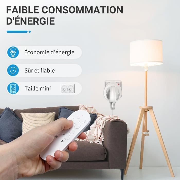 Prise Programmable Avec Télécommande – 30 M De Portée, 3600W, Plug & Play